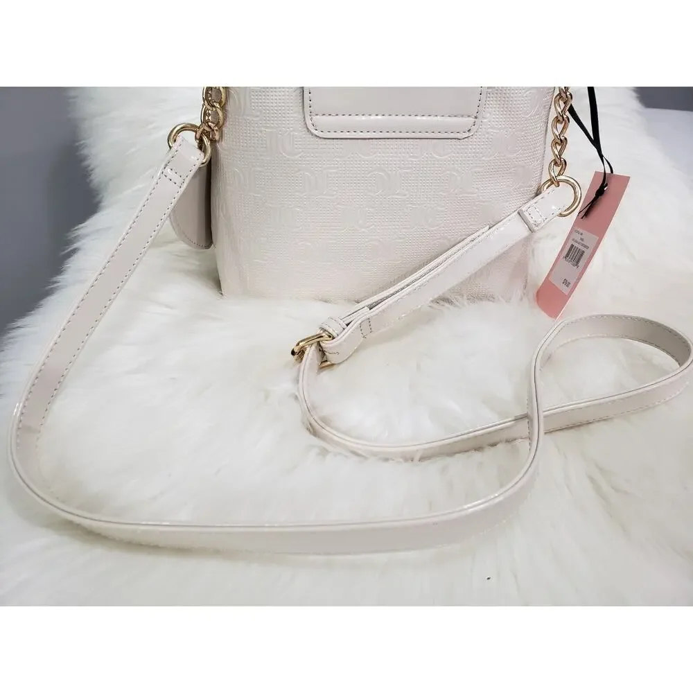 NWT JUICY COUTURE‎ LIVE LAUGH CROSSBODY BAG Ivory Gold Off White y2k glam